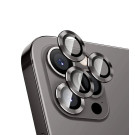 Sticla de protectie camere cu cadru din aluminiu pentru iPhone 12 Pro Max, Negru