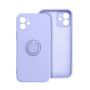 Husa compatibila cu iPhone 14 Pro Max, silicon, inel rotativ pentru prindere magnetica, interior din catifea, Violet