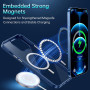 Husa Luxury MagSafe compatibila cu iPhone 14 Pro Max, Full protection, Margini colorate, Albastru inchis