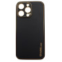Husa compatibila cu iPhone 14 Pro Max, Piele ecologica, Full protection, Negru