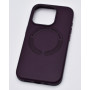 Husa din piele ecologica compatibila MagSafe pentru Apple iPhone 15 Pro, Violet