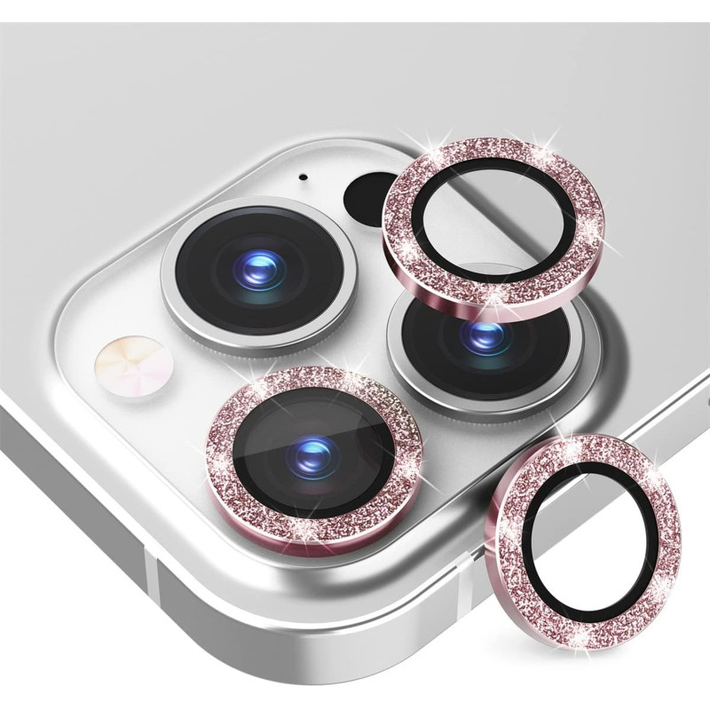 Protectie Camera Sticla cu Tempered Glass Roz Apple iPhone 15 3w3