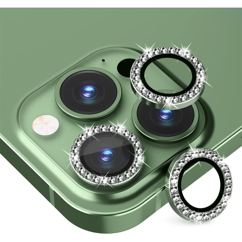 Protectie Camera Sticla cu Tempered Glass Verde Apple iPhone 15 3w4