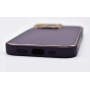 Husa eleganta din piele ecologica cu insertii aurii, Full protection, pentru iPhone 15 Pro, Violet
