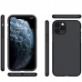 Husa compatibila cu iPhone 11 Pro, ultra slim silicon Negru, cu interior de catifea
