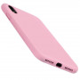 Husa compatibila cu iPhone XR, ultra slim silicon, silk touch, interior din catifea, Roz