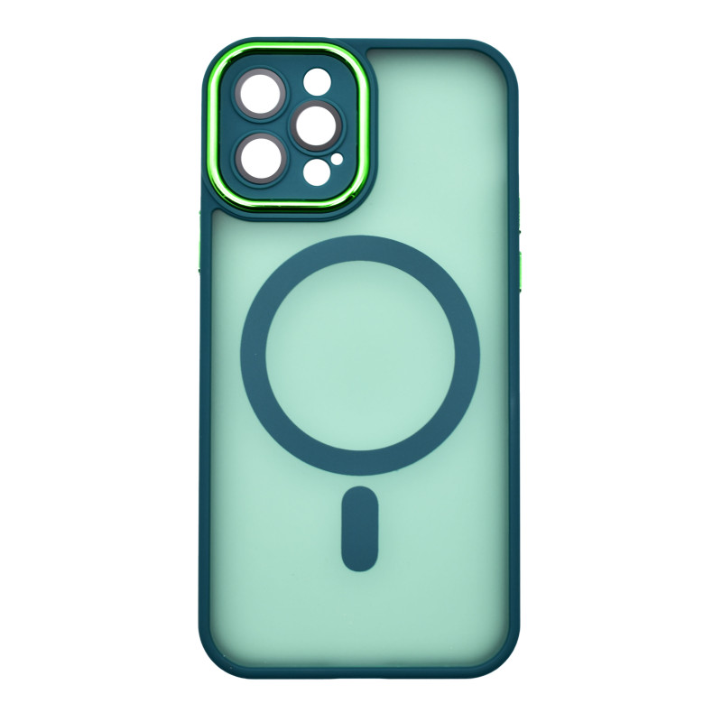 Husa Magsafe cu Protectie Camere Verde inchis Apple iPhone 12 Pro 4cc