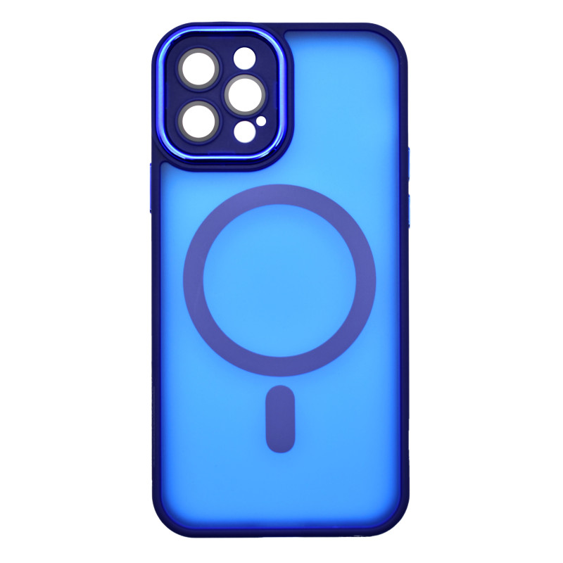Husa Magsafe cu Protectie Camere Albastru Apple iPhone 12 Pro Max 4cd