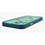 Husa tip MagSafe, Camera Protection Matte Silicon pentru iPhone 15 Pro Verde Inchis
