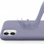 Husa pentru iPhone 11 Pro, ultra slim, silk, interior din catifea, protectie camera, protectie ecran, Mov