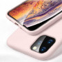 Husa pentru iPhone 11 pro, ultra slim, silk touch, Roz, interior din catifea, protectie camera, protectie ecran