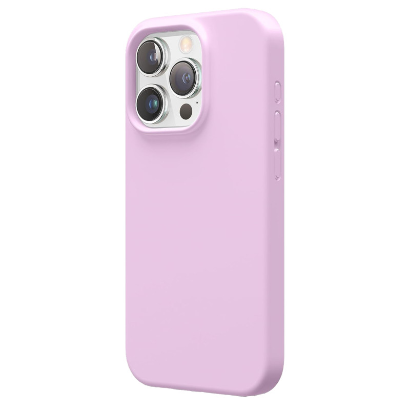 Husa de protectie din Silicon cu Microfibra la interior compatibila iPhone 15 Plus, Lilac