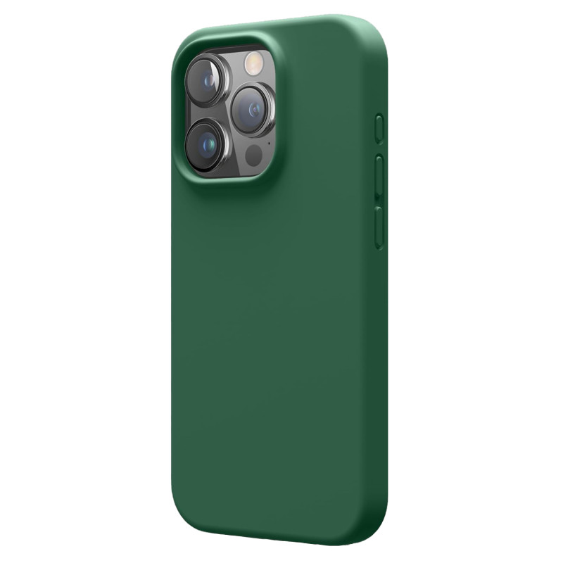 Husa de protectie din Silicon cu Microfibra la interior compatibila iPhone 15 Pro Max, Verde inchis