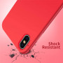 Husa protectie pentru iPhone X, ultra slim din silicon Rosu,silk touch, interior din catifea
