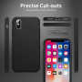Husa protectie pentru iPhone X, ultra slim din silicon Negru,silk touch, interior din catifea