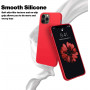 Husa protectie pentru iPhone 12/12 Pro, ultra slim din silicon Rosu,silk touch, interior din catifea