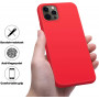 Husa protectie pentru iPhone 12/12 Pro, ultra slim din silicon Rosu,silk touch, interior din catifea