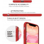 Husa pentru iPhone 11 Pro, ultra slim, silk touch, interior din catifea, protectie camera, protectie ecran, Rosu