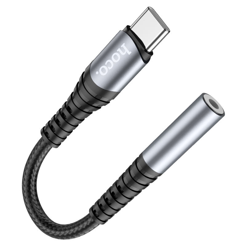 Hoco LS33 Cablu Audio, USB-C la Jack 3.5mm (F), 12cm, Negru