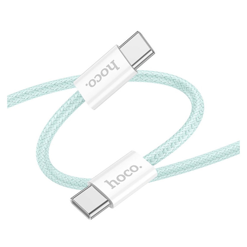 Hoco (X104) Cablu Date si Incarcare, USB-C, PD60W, QC3.0, Brodat, 1m, Albastru