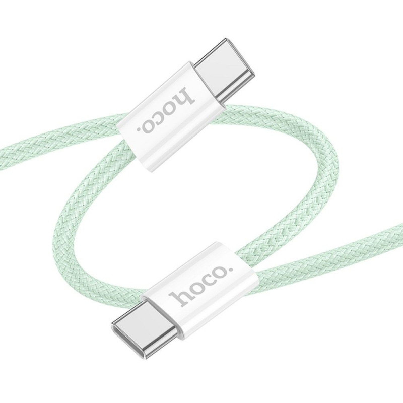 Hoco (X104) Cablu Date si Incarcare, USB-C, PD60W, QC3.0, Brodat, 1m, Verde
