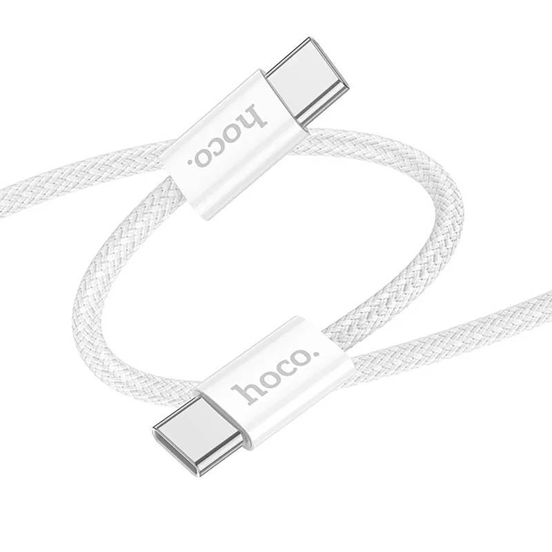 Hoco (X104) Cablu Date si Incarcare, USB-C, PD60W, QC3.0, Brodat, 2m, Alb