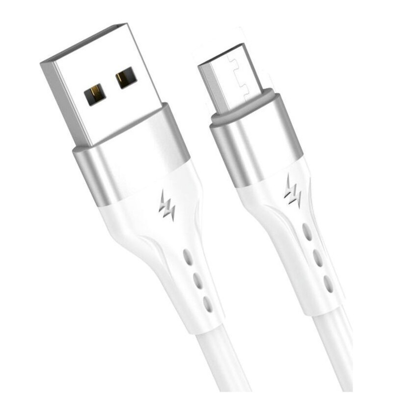 Maxcell (SJX-208) Cablu Date si Incarcare, USB-A la MicroUSB, 2.1A, 1m, Alb