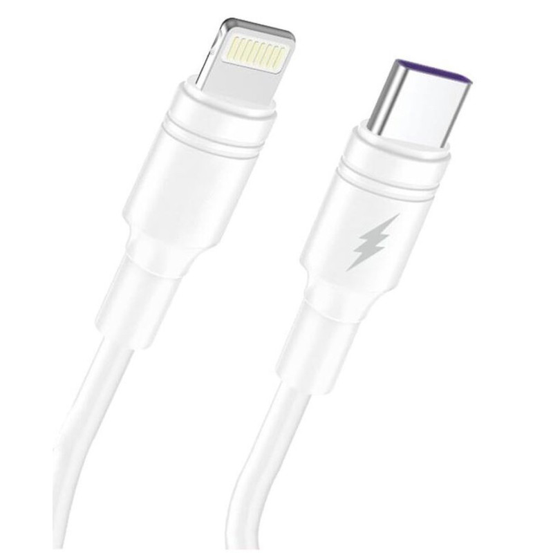 Maxcell (SJX-211) Cablu Date si Incarcare, USB-C la Lightning, 5A, 1m, Alb