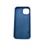 Husa din silicon compatibila cu iPhone 13 cu protectie la camera Albastru inchis silk touch, interior din ctifea