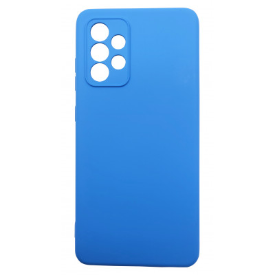 Husa din silicon compatibila cu Samsung Galaxy A52 Albastru inchis, silk touch, interior din catifea