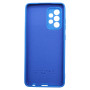 Husa din silicon compatibila cu Samsung Galaxy A52 Albastru inchis, silk touch, interior din catifea